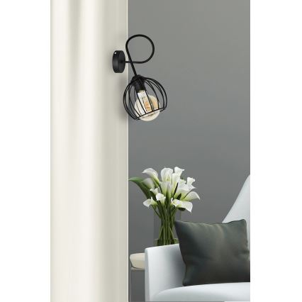 Φωτιστικό τοίχου OXFORD 1xE27/15W/230V μαύρο