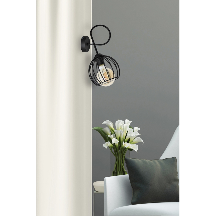 Φωτιστικό τοίχου OXFORD 1xE27/15W/230V μαύρο