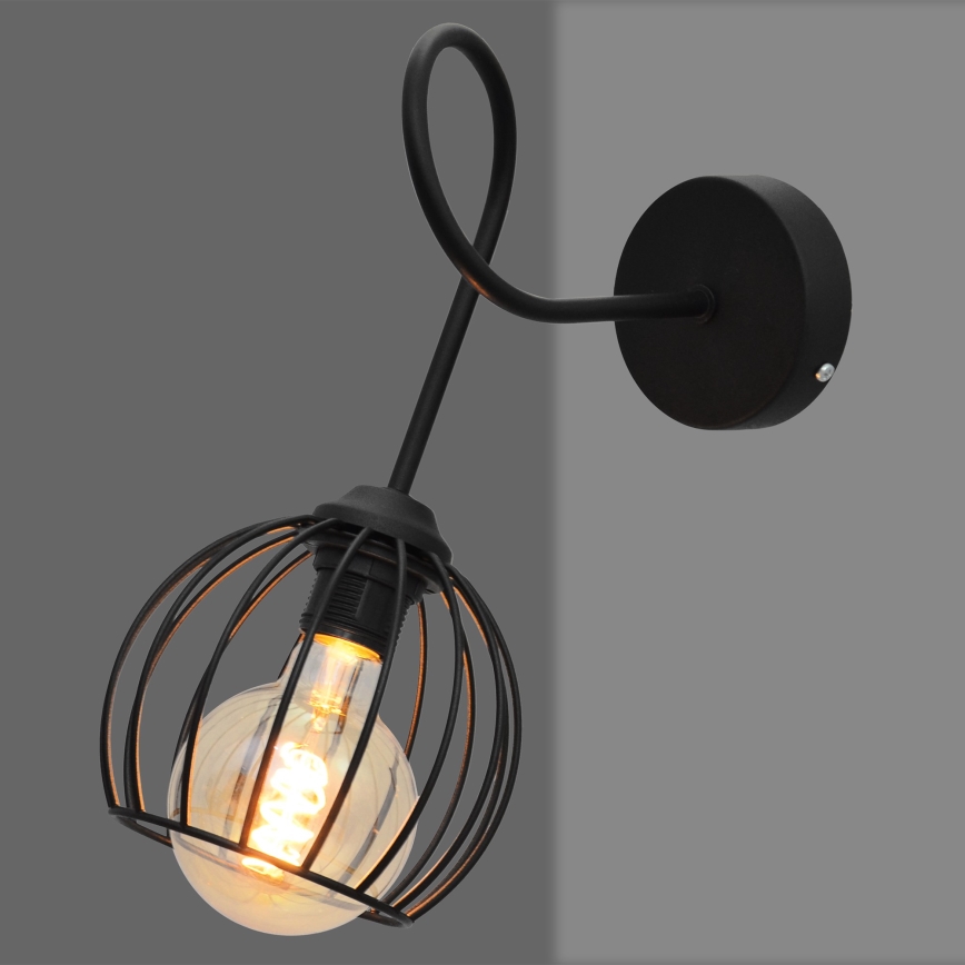 Φωτιστικό τοίχου OXFORD 1xE27/15W/230V μαύρο