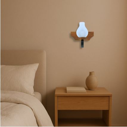 Φωτιστικό τοίχου QUEEN 1xE14/40W/230V οξιά