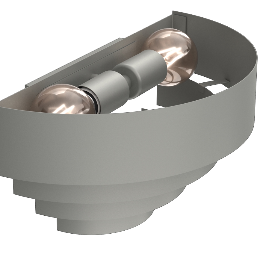 Φωτιστικό τοίχου RINGS 2xE27/15W/230V γκρι