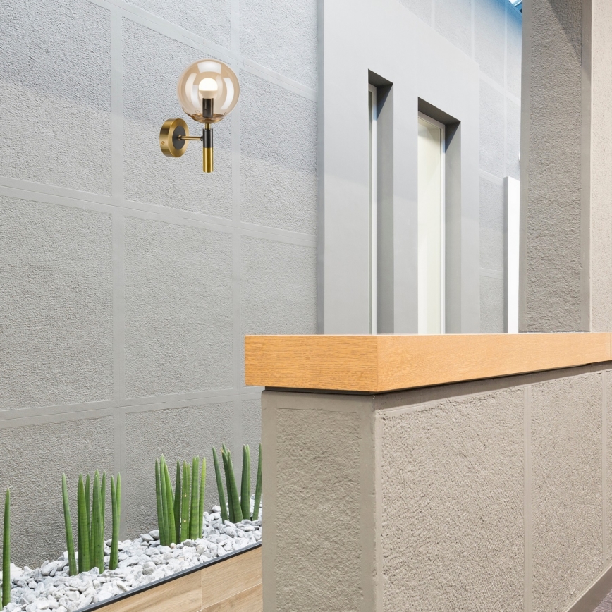 Φωτιστικό τοίχου ROLLO 1xE14/5W/230V χρυσό/φιμέ μπεζ