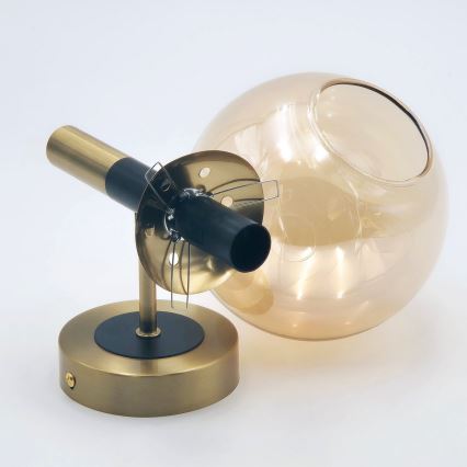 Φωτιστικό τοίχου ROLLO 1xE14/5W/230V χρυσό/φιμέ μπεζ