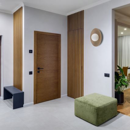 Φωτιστικό τοίχου SLATE 1xG9/8W/230V διάμετρος 28 cm μπεζ