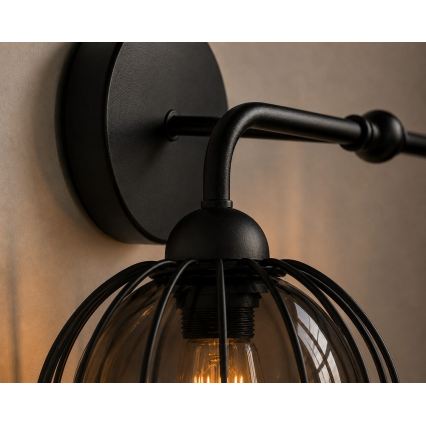 Φωτιστικό τοίχου SOLO BLACK 2xE27/60W/230V