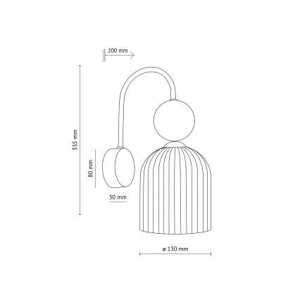 Φωτιστικό τοίχου SOPHIA 1xE14/10W/230V μαύρο/πράσινο/καπνιστό μπεζ