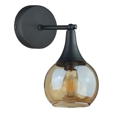 Φωτιστικό τοίχου STAR 1xE27/60W/230V μαύρο/φιμέ μπεζ