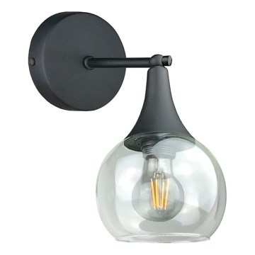 Φωτιστικό τοίχου STAR 1xE27/60W/230V μαύρο/διαφανές