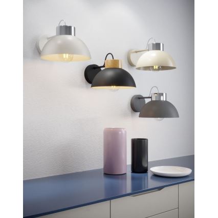 Φωτιστικό τοίχου TEDI 1xE27/60W/230V μπεζ/γυαλιστερό χρώμιο