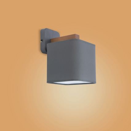 Φωτιστικό τοίχου TORA 1xE27/15W/230V γκρι