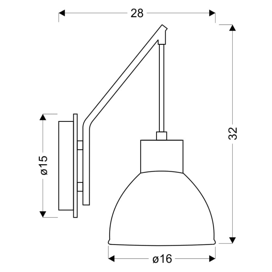 Φωτιστικό τοίχου VARIO 1xE27/60W/230V Σημύδα