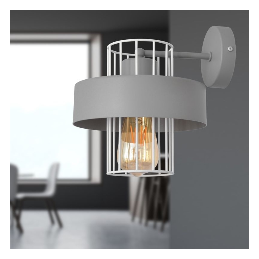 φωτιστικό τοίχου VOLTA 1xE27/15W/230V γκρι