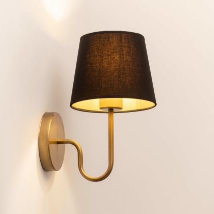 Φωτιστικό τοίχου VOLUTTO 1xE27/60W/230V μαύρο/χάλκινο