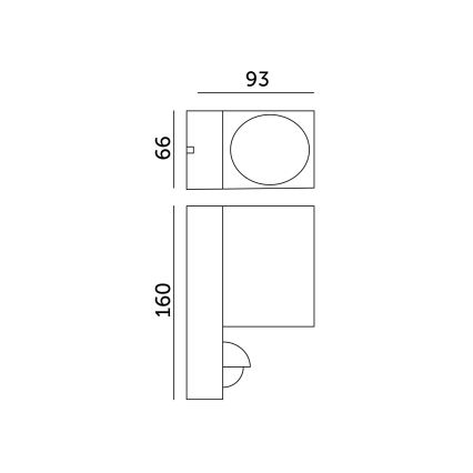 Φωτιστικό τοίχου εξωτερικού χώρου με αισθητήρα QUAZAR 1xGU10/35W/230V IP44 γκρι