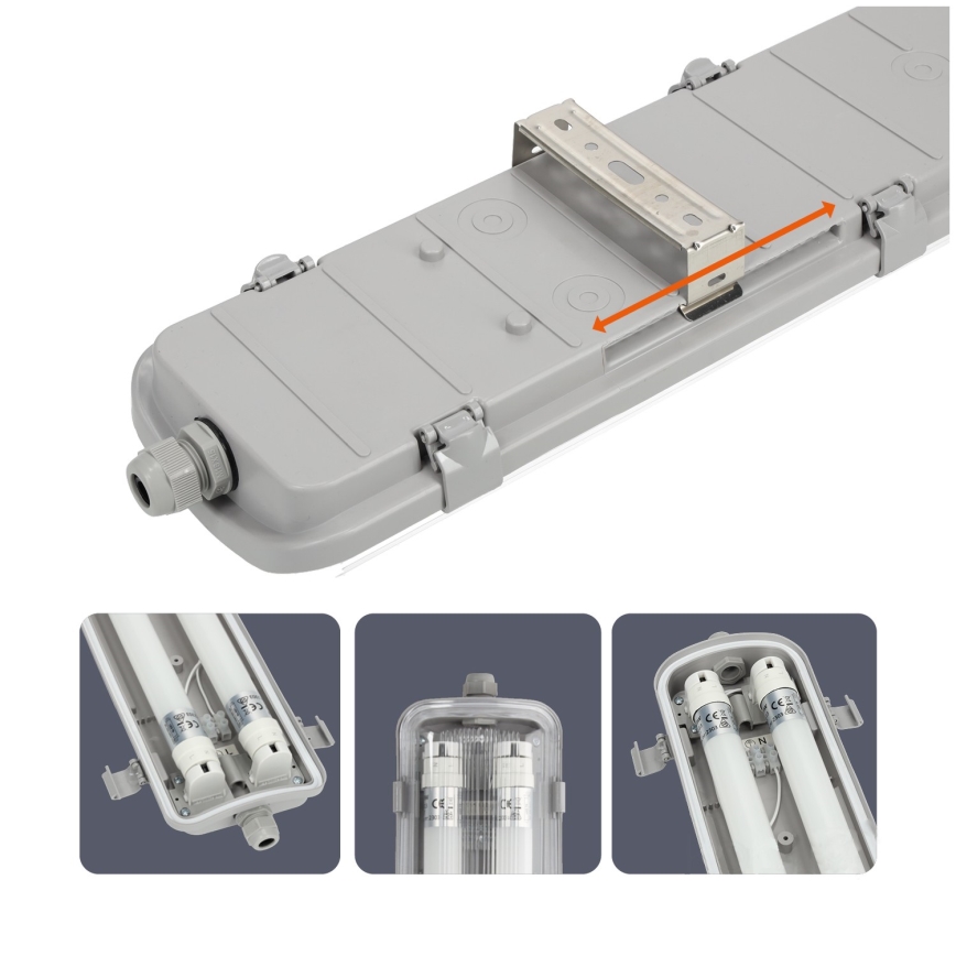 Φωτιστικό εργασίας φθορίου LED T8 2xG13/9W/230V 4000K IP65 67,5 cm