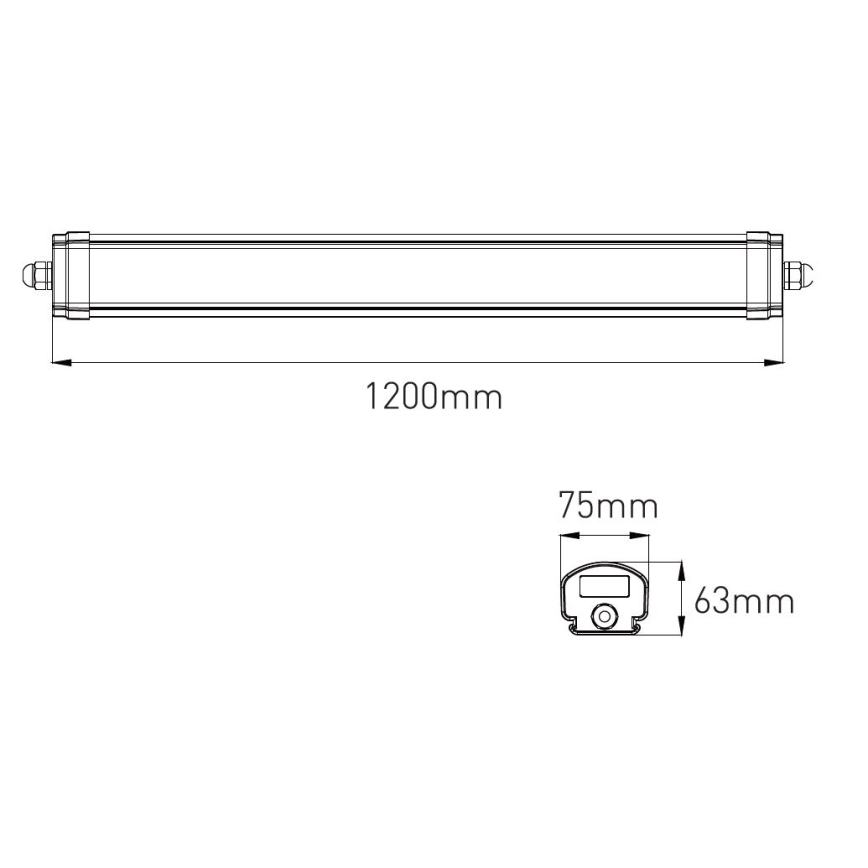 LED Dimming heavy-duty φθορισμού φωστικό VOLITER LED/20/28/36W/230V 3000/4000/6000K 120 cm IP65 λευκό