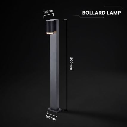 Φωτιστικό εξωτερικού χώρου 1xGU10/10W/230V IP44 50 cm μαύρο