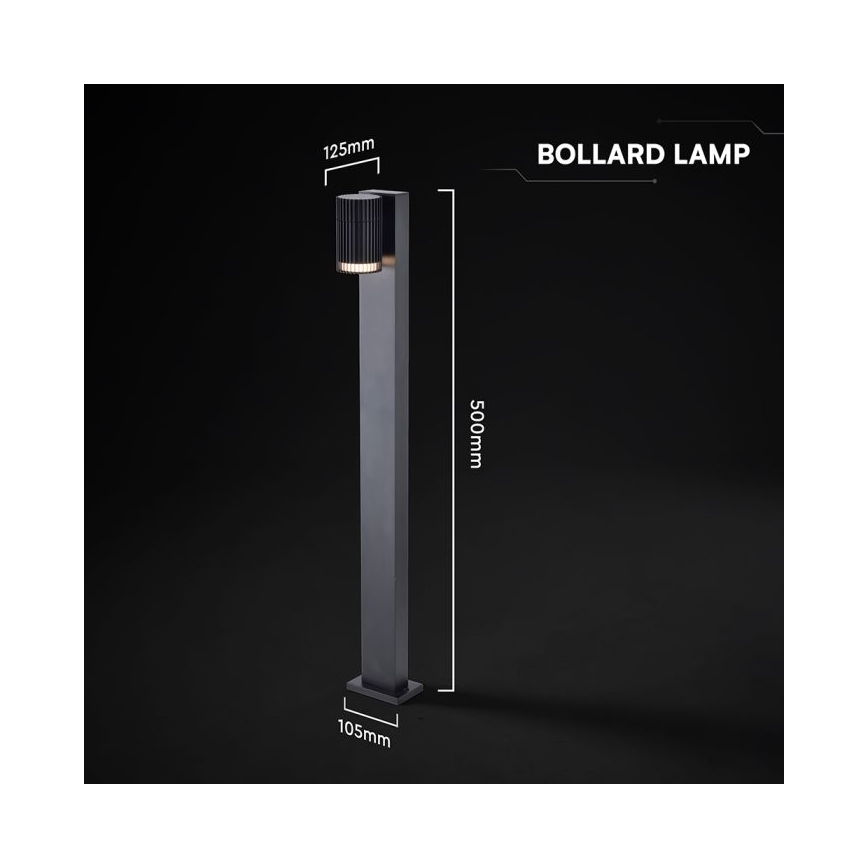 Φωτιστικό εξωτερικού χώρου 1xGU10/10W/230V IP44 50 cm μαύρο