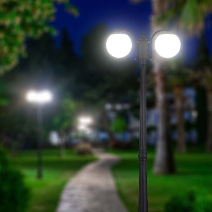 Φωτιστικό εξωτερικού χώρου 2xE27/60W/230V IP44 199 cm μαύρο