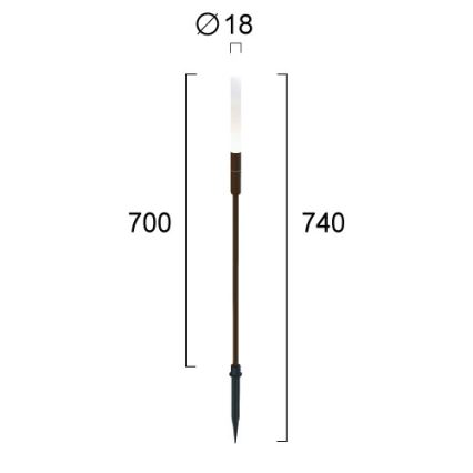 Φωτιστικό εξωτερικού χώρου LED STICK LED/1,5W/24V IP65 καφέ