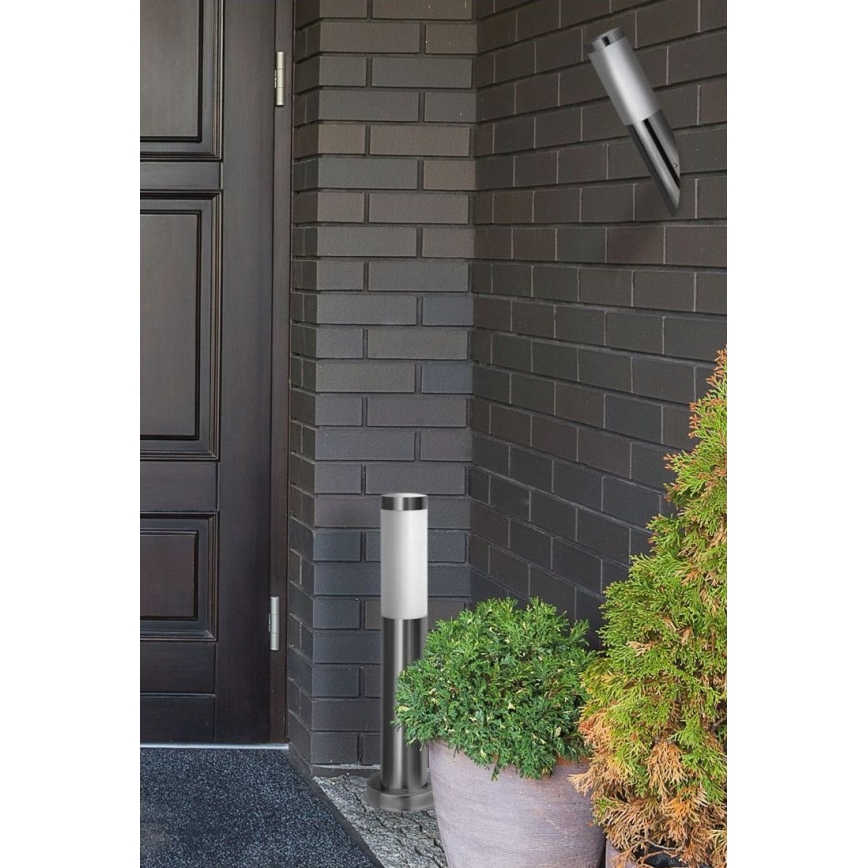 Φωτιστικό εξωτερικού χώρου LIVIA 1xE27/10W/230V 45 cm IP44 ασημί