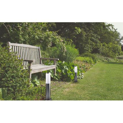 Φωτιστικό εξωτερικού χώρου LIVIA 1xE27/10W/230V 45 cm IP44 ασημί
