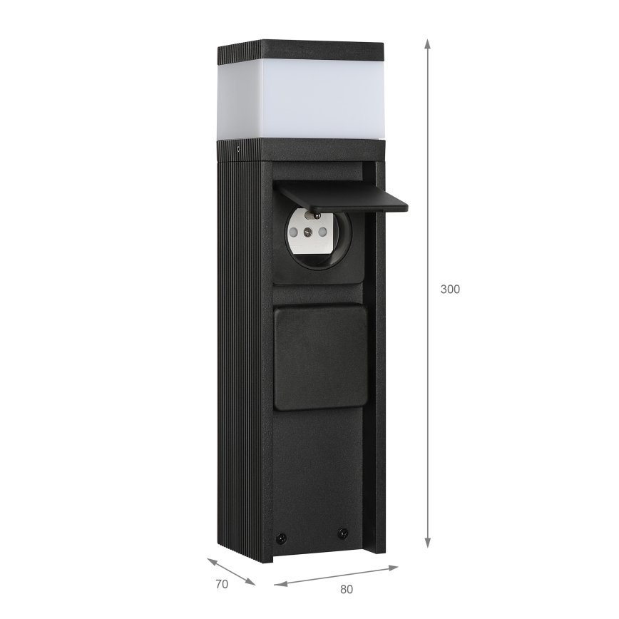 Φωτιστικό εξωτερικού χώρου με 2 πρίζες VESPER 1xG9/5W/230V IP44 30 cm μαύρο