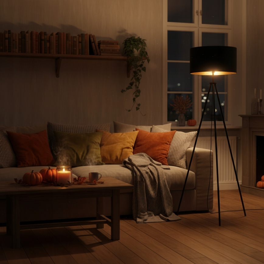 Φωτιστικό δαπέδου 1xE27/40W/230V μαύρο