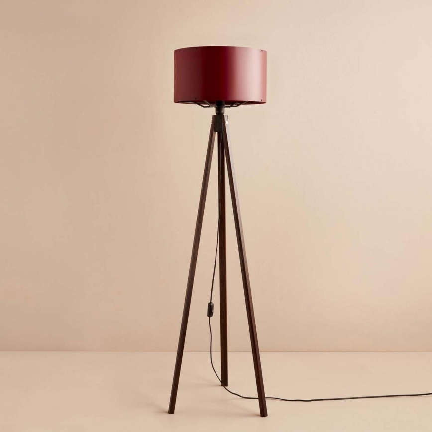 Φωτιστικό δαπέδου AYD 1xE27/40W/230V σε καφέ/κόκκινο