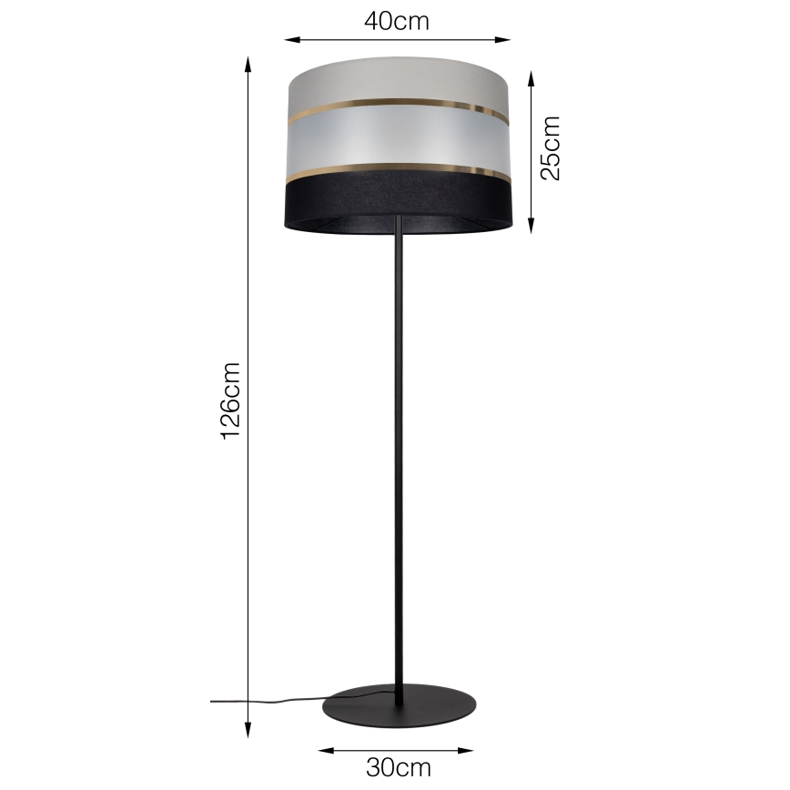 Φωτιστικό δαπέδου CORAL 1xE27/60W/230V μαύρο/γκρι