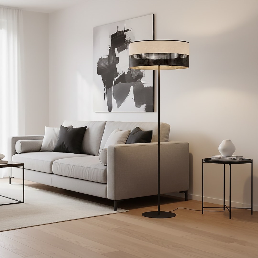 Φωτιστικό δαπέδου KARBON 1xE27/15W/230V μαύρο/γκρι