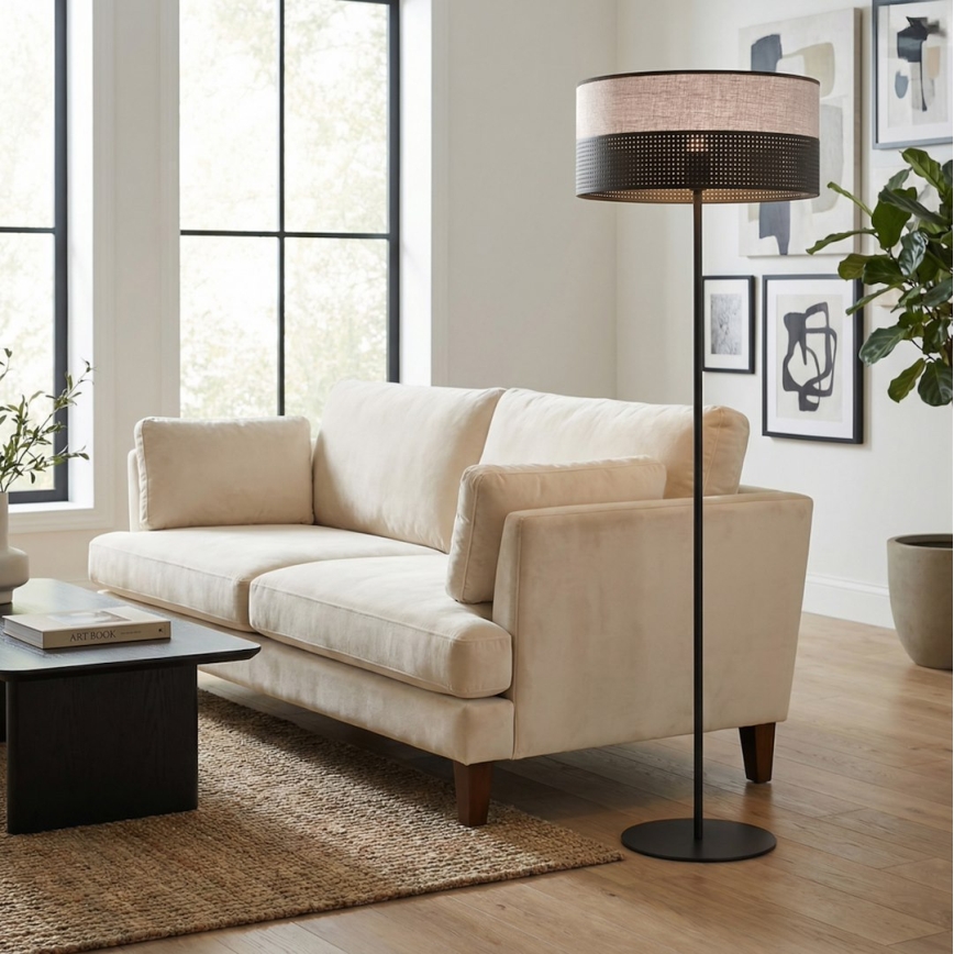 Φωτιστικό δαπέδου KARBON 1xE27/15W/230V μαύρο/γκρι