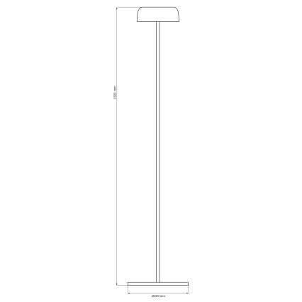 Φωτιστικό δαπέδου LED Dimmable αφής TRYPOLIS LED/2W/5V USB 1800 mAh IP44 μαύρο