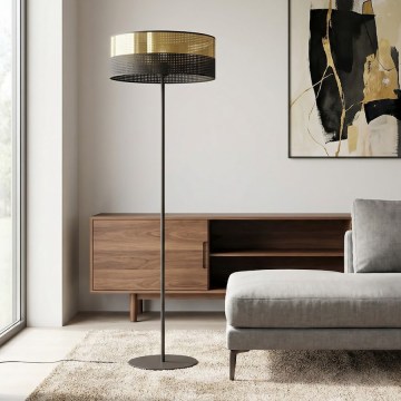 Φωτιστικό δαπέδου LUX 1xE27/15W/230V μαύρο/χρυσό