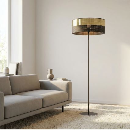 Φωτιστικό δαπέδου LUX 1xE27/15W/230V μαύρο/χρυσό