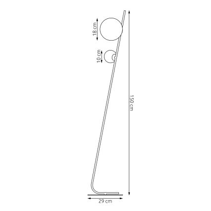Φωτιστικό δαπέδου TATU 2xG9/8W/230V μαύρο