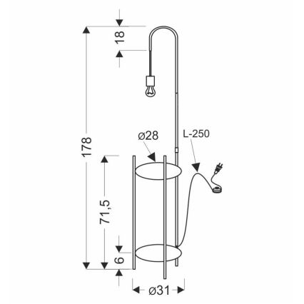 Φωτιστικό δαπέδου WALK 1xE27/40W/230V τιρκουάζ