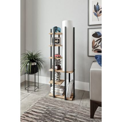 Φωτιστικό δαπέδου με ράφια MODA DOR 1xE27/40W/230V μαύρο/καφέ