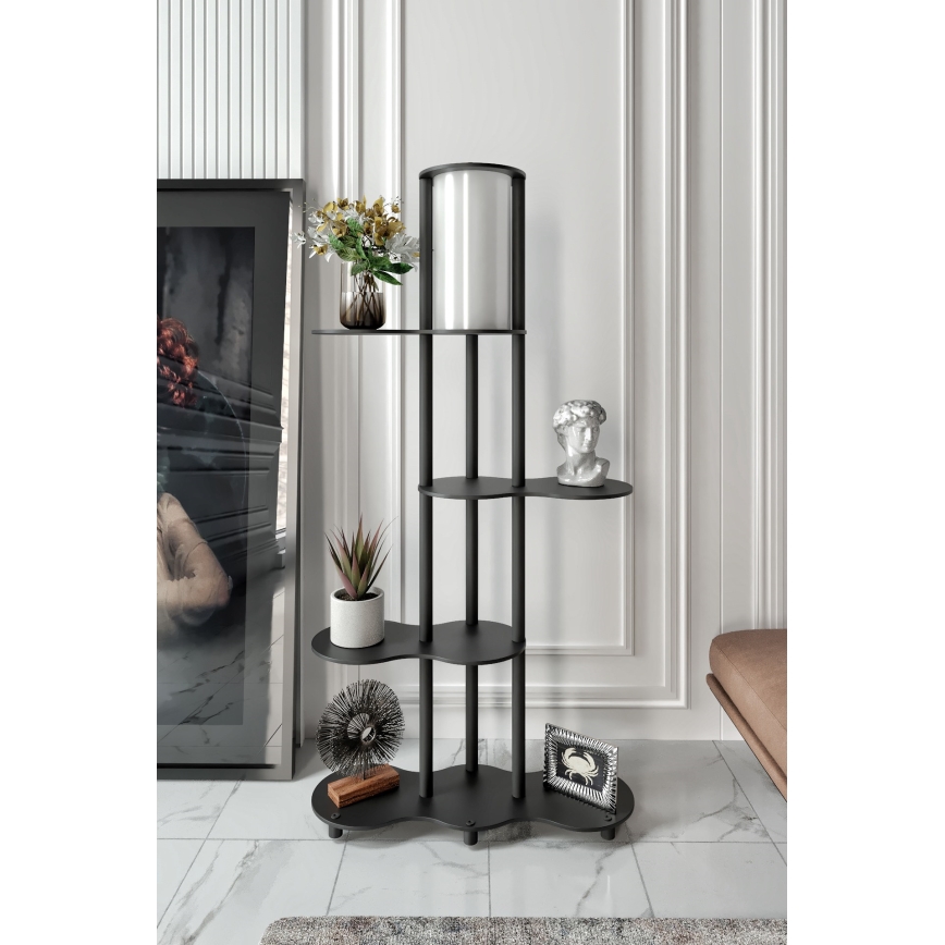 Φωτιστικό δαπέδου με ράφια NOTO 1xE27/40W/230V μαύρο