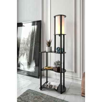 Φωτιστικό δαπέδου με ράφια NOTO 1xE27/40W/230V μαύρο