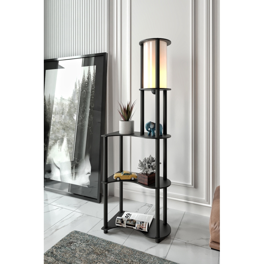 Φωτιστικό δαπέδου με ράφια NOTO 1xE27/40W/230V μαύρο