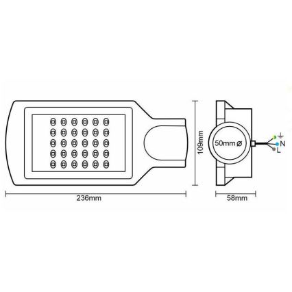 Φωτιστικό δρόμου LED LED/30W/170-400V IP65