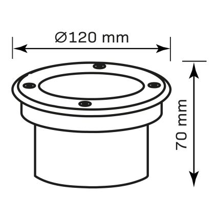 Φωτιστικό δρόμου LED MIVO LED/3W/230V διάμετρος 12 cm IP67 ματ χρώμιο