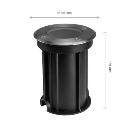 Φωτιστικό δρόμου εξωτερικού χώρου LUKKA CONNECT 1xGU10/4W/230V IP67 ματ χρώμιο στρογγυλό