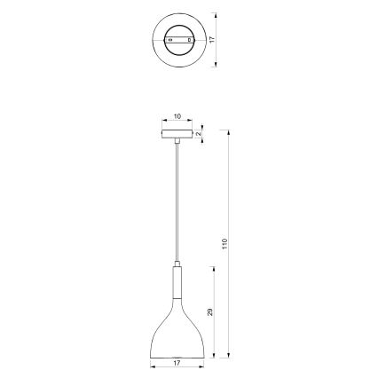 Φωτιστικό με καλώδιο ανάρτησης NOAK, 1xE27/15W/230V, σε εκρού απόχρωση
