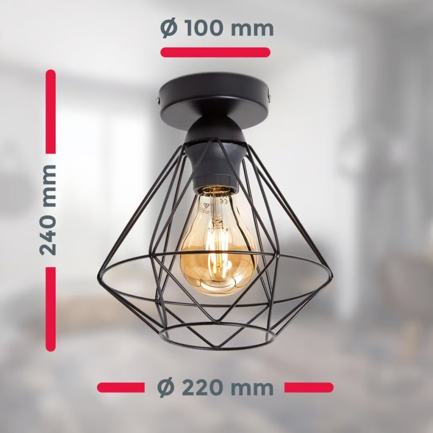 Φωτιστικό οροφής 1xE27/40W/230V μαύρο