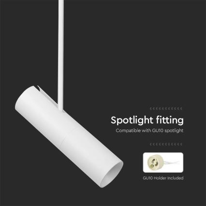 Φωτιστικό οροφής με βέργα 1xGU10/35W/230V λευκό