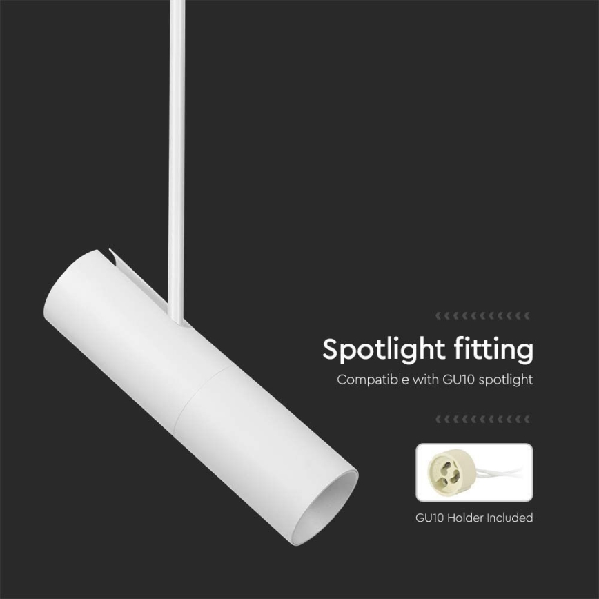 Φωτιστικό οροφής με βέργα 1xGU10/35W/230V λευκό