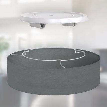 Φωτιστικό οροφής 2xE27/40W/230V, Ø 38 cm, γκρι