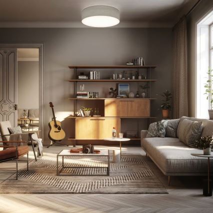 Φωτιστικό οροφής 2xE27/40W/230V Ø 38 cm μπεζ